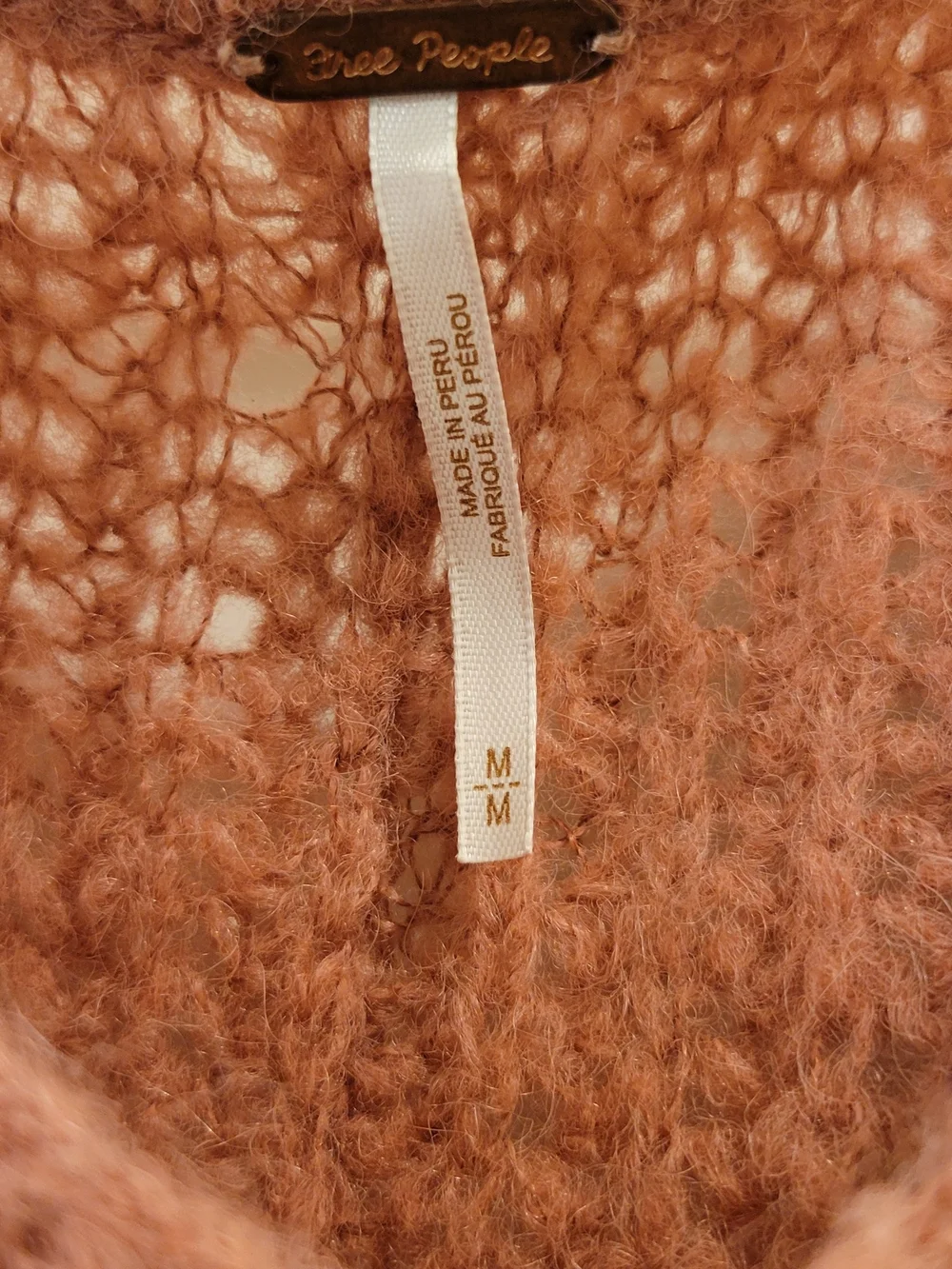 Free People V-Neck Chunky Knit Sweater in Dusty Rose - Picture 2 of 3